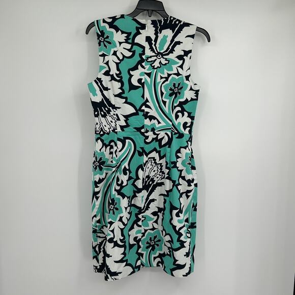 Banana Republic Milly Collection Teal Paisley Sheath Dress Size 6 - Picture 5 of 5